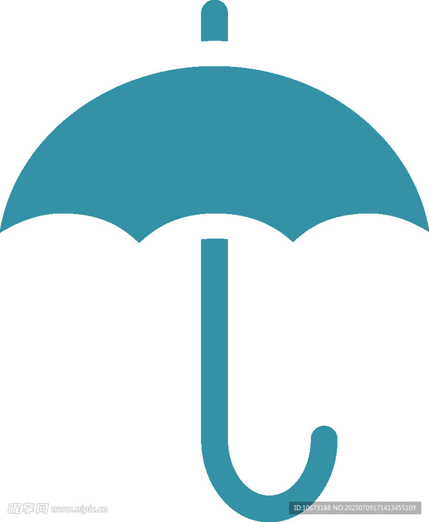 简约蓝色雨伞图标