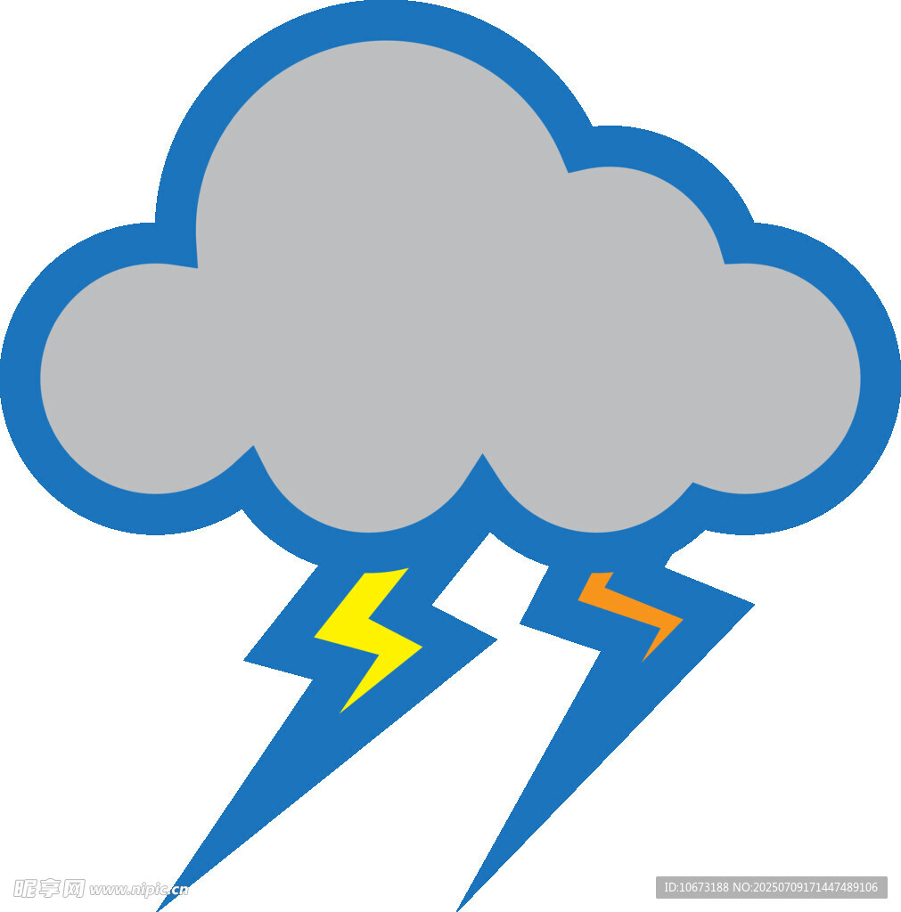 雷电云朵图标