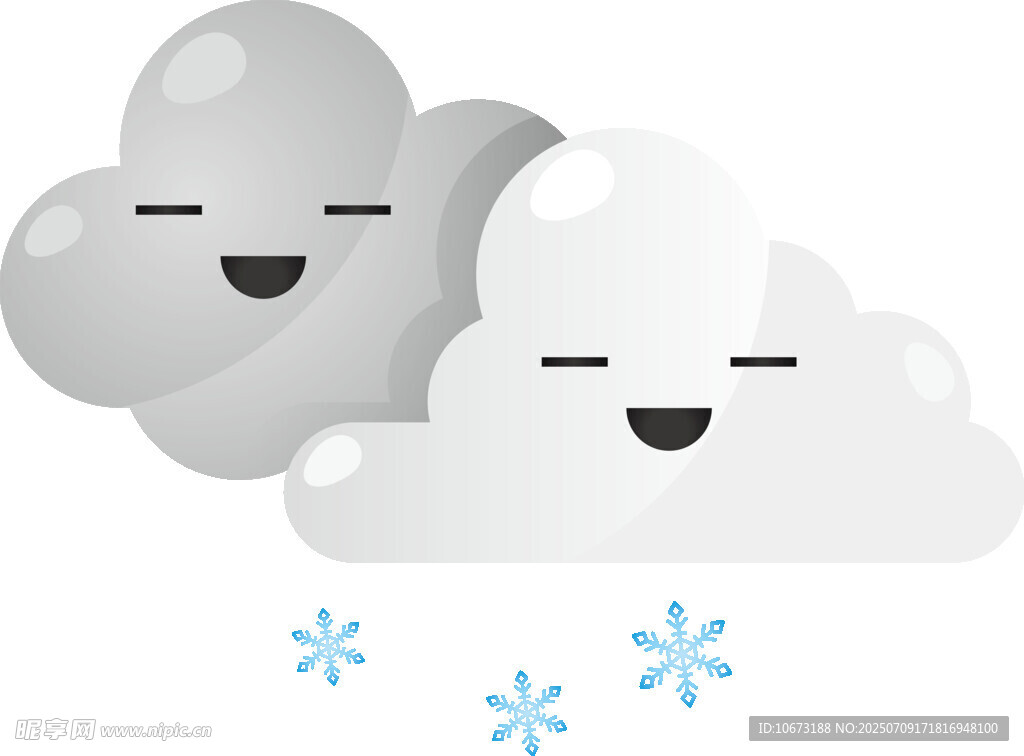 微笑云朵伴雪花