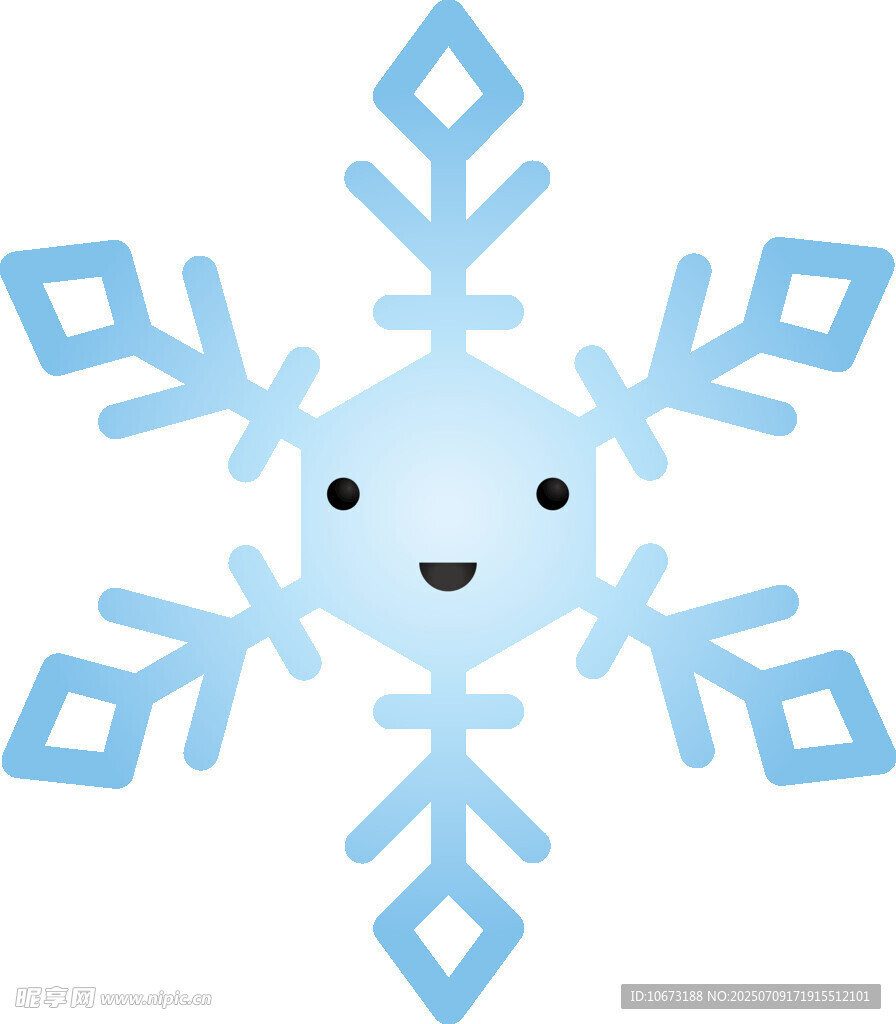 可爱笑脸雪花图案