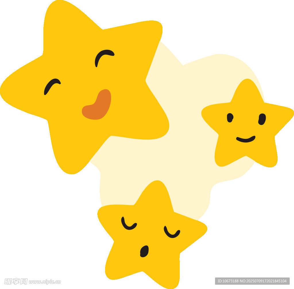 可爱笑脸星星插画