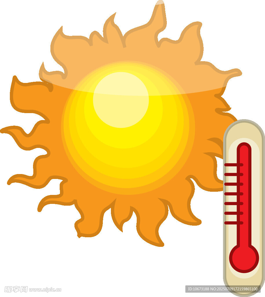 夏日骄阳与高温温度计
