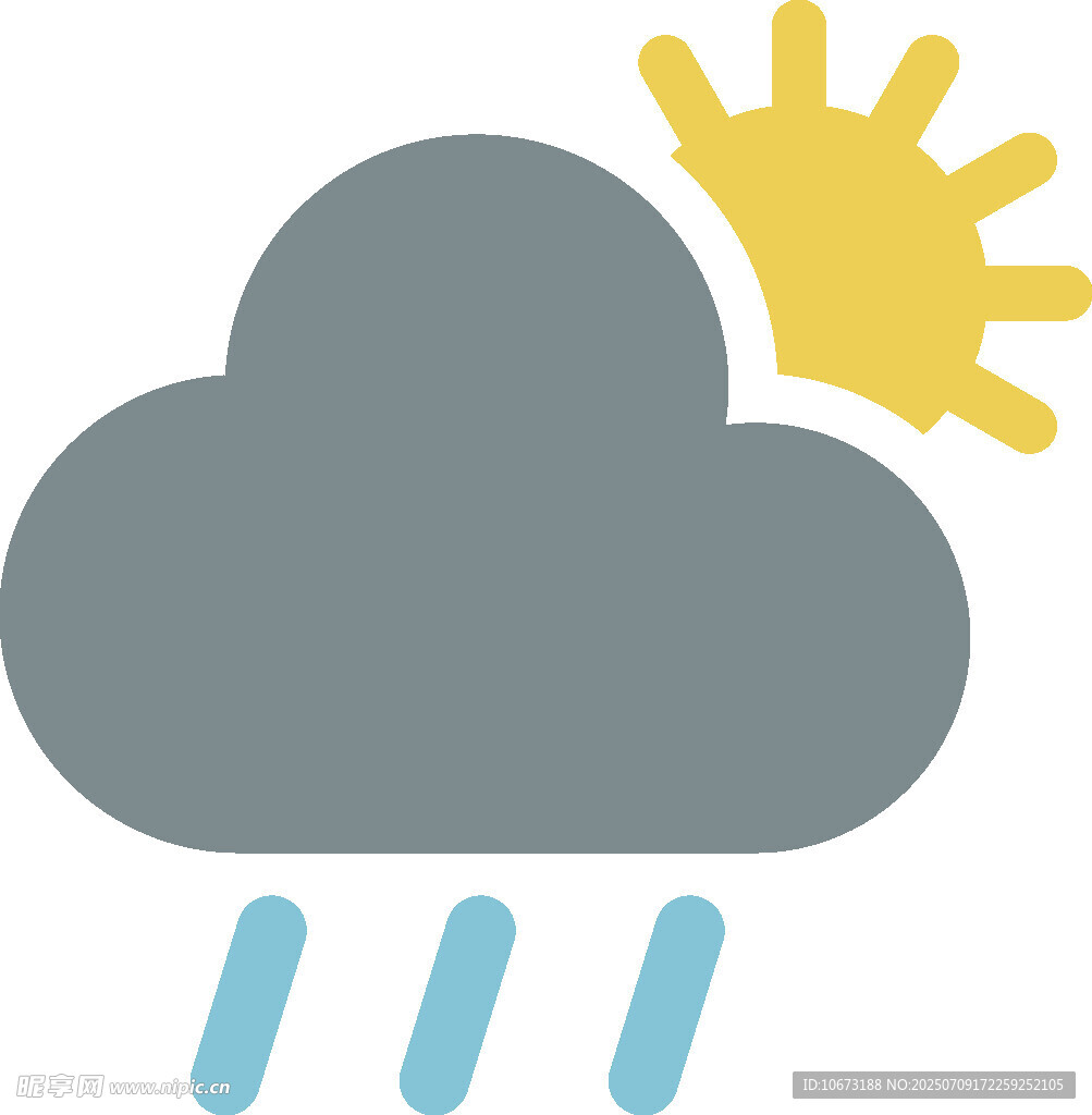 多云转雨天气图标