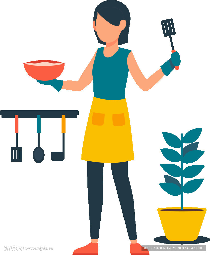 手持工具的居家女性