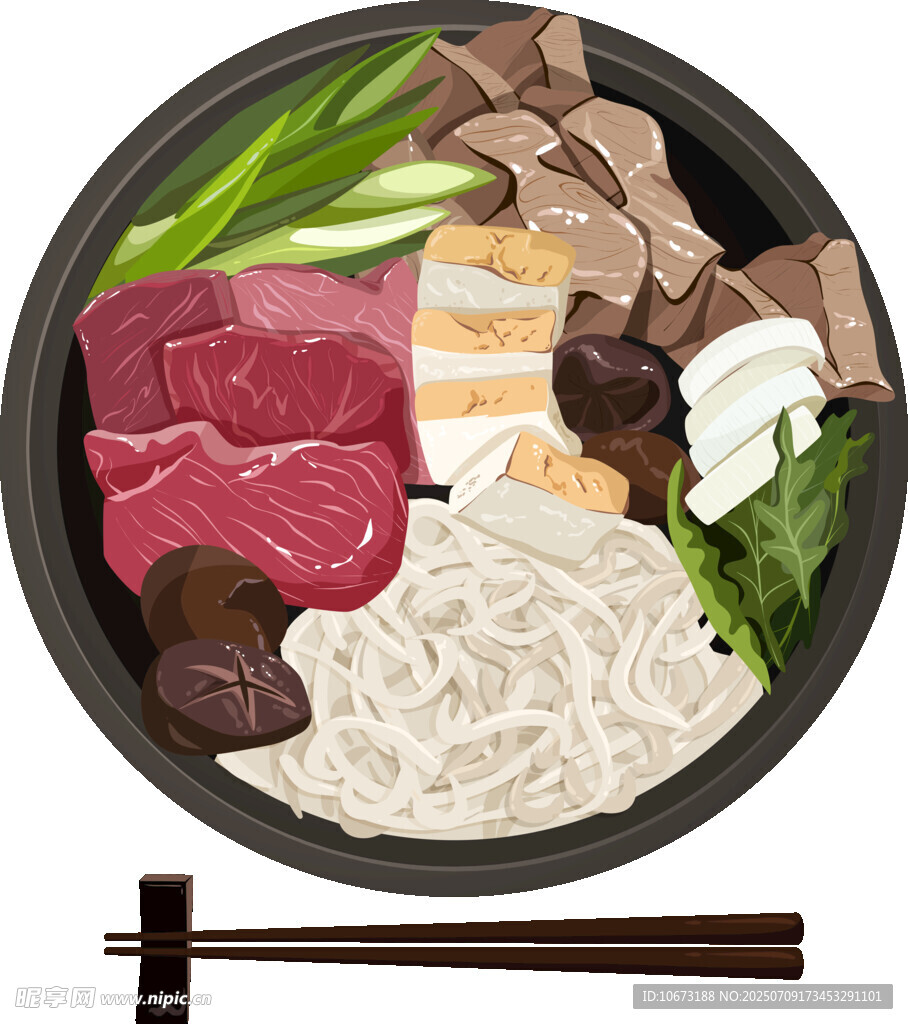 丰盛日式寿喜烧食材拼盘