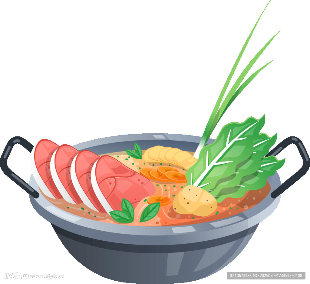 美味海鲜蔬菜火锅