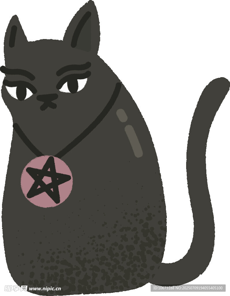 黑猫配五角星图案