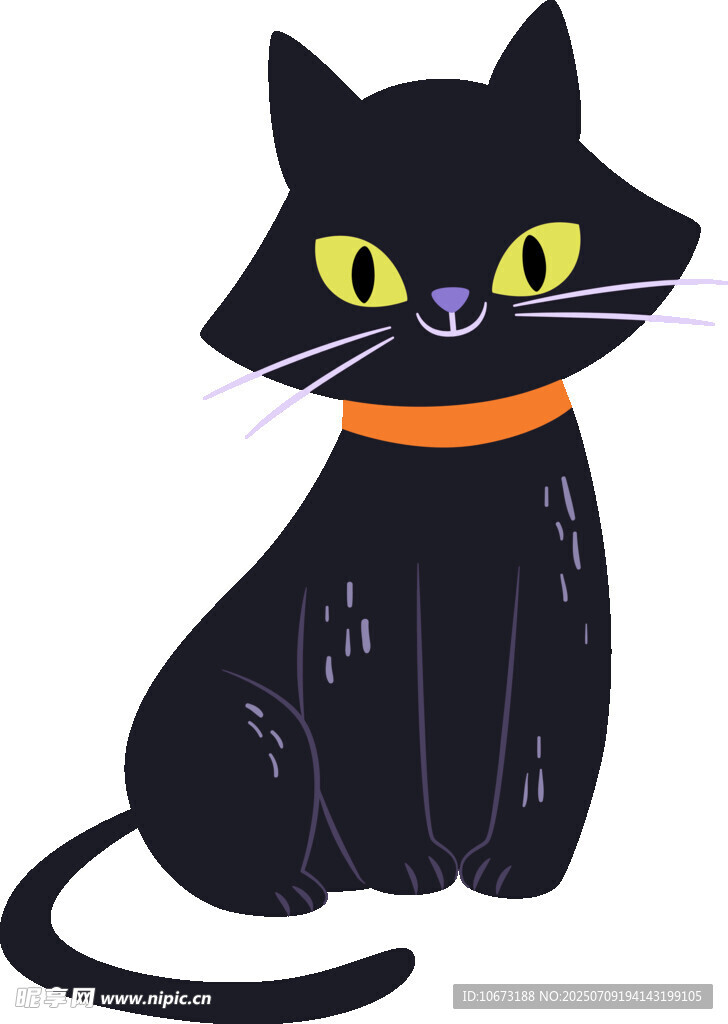 可爱黑猫插画
