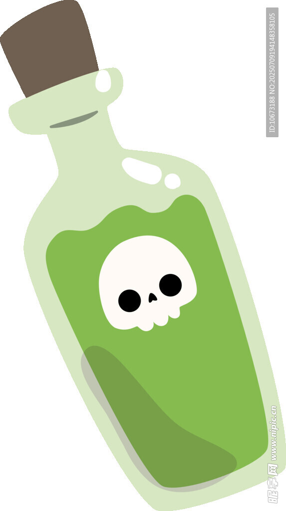 绿色骷髅毒药玻璃瓶