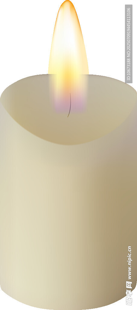 点燃的白色蜡烛