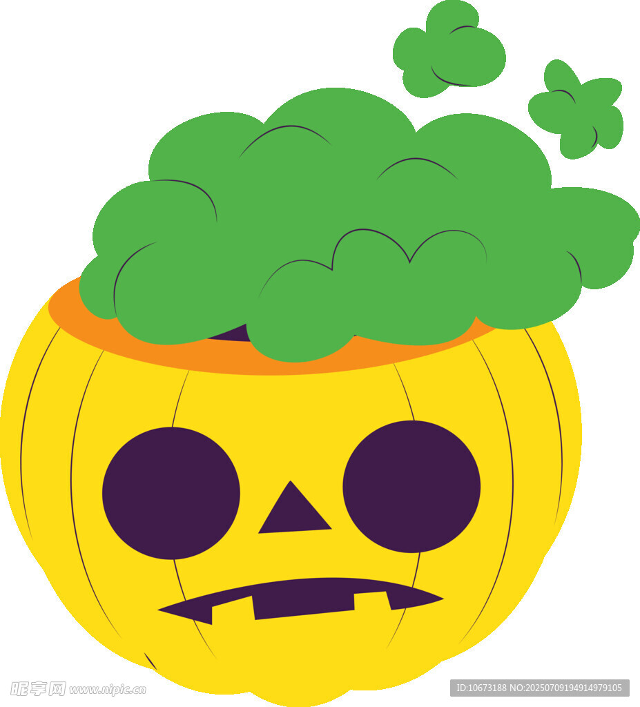 悲伤南瓜头配幸运草