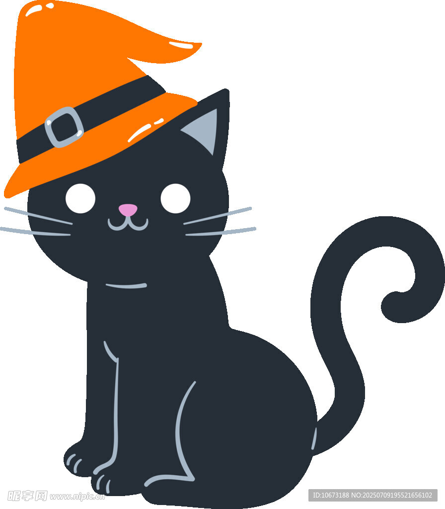 戴女巫帽的黑猫