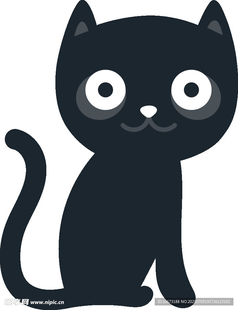 可爱黑猫卡通形象
