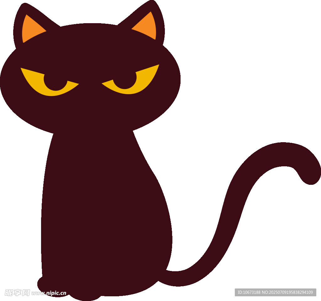 愤怒黑猫卡通形象