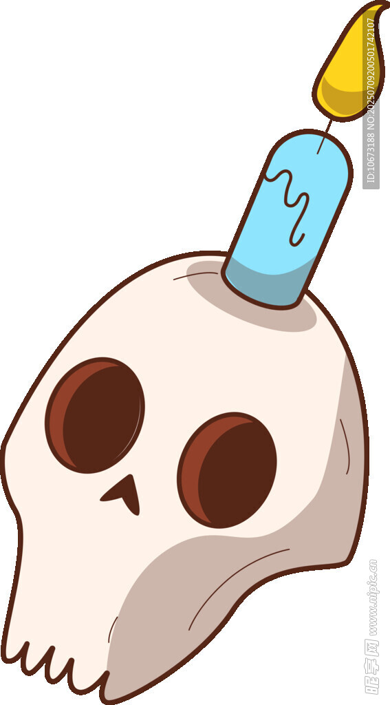 骷髅头插蜡烛诡异画面