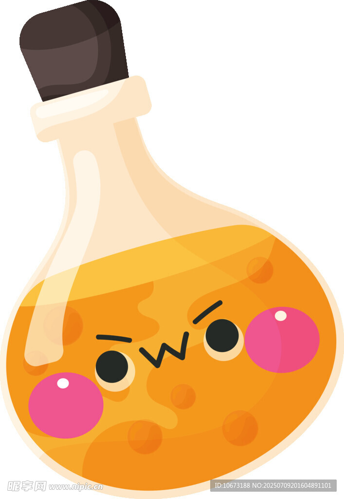 可爱表情的魔法药剂瓶