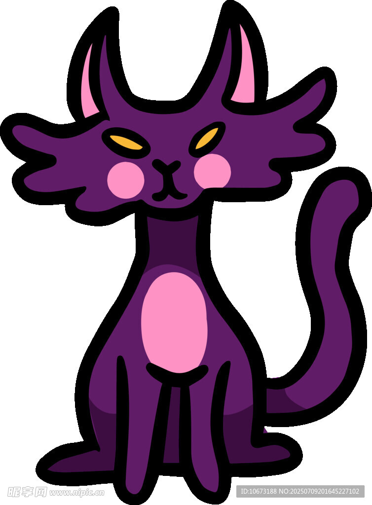 紫色卡通猫咪