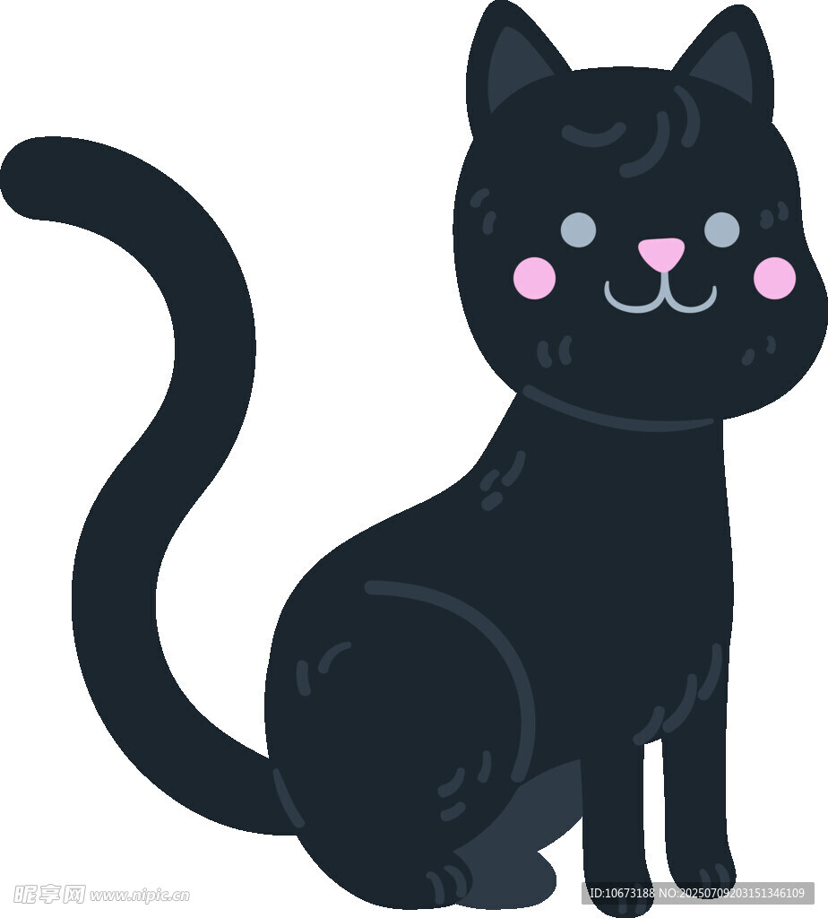 可爱黑猫卡通形象