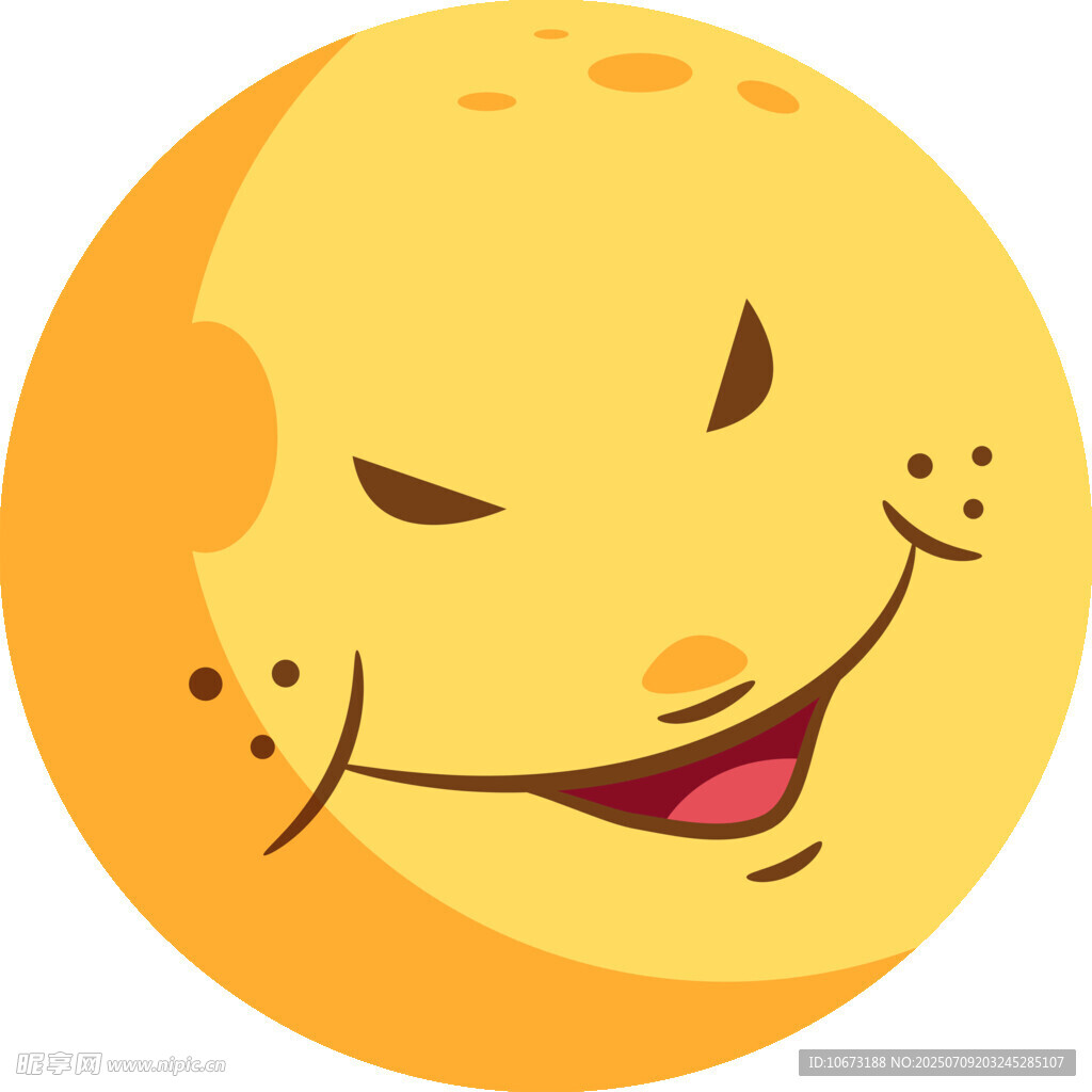 微笑的卡通月亮