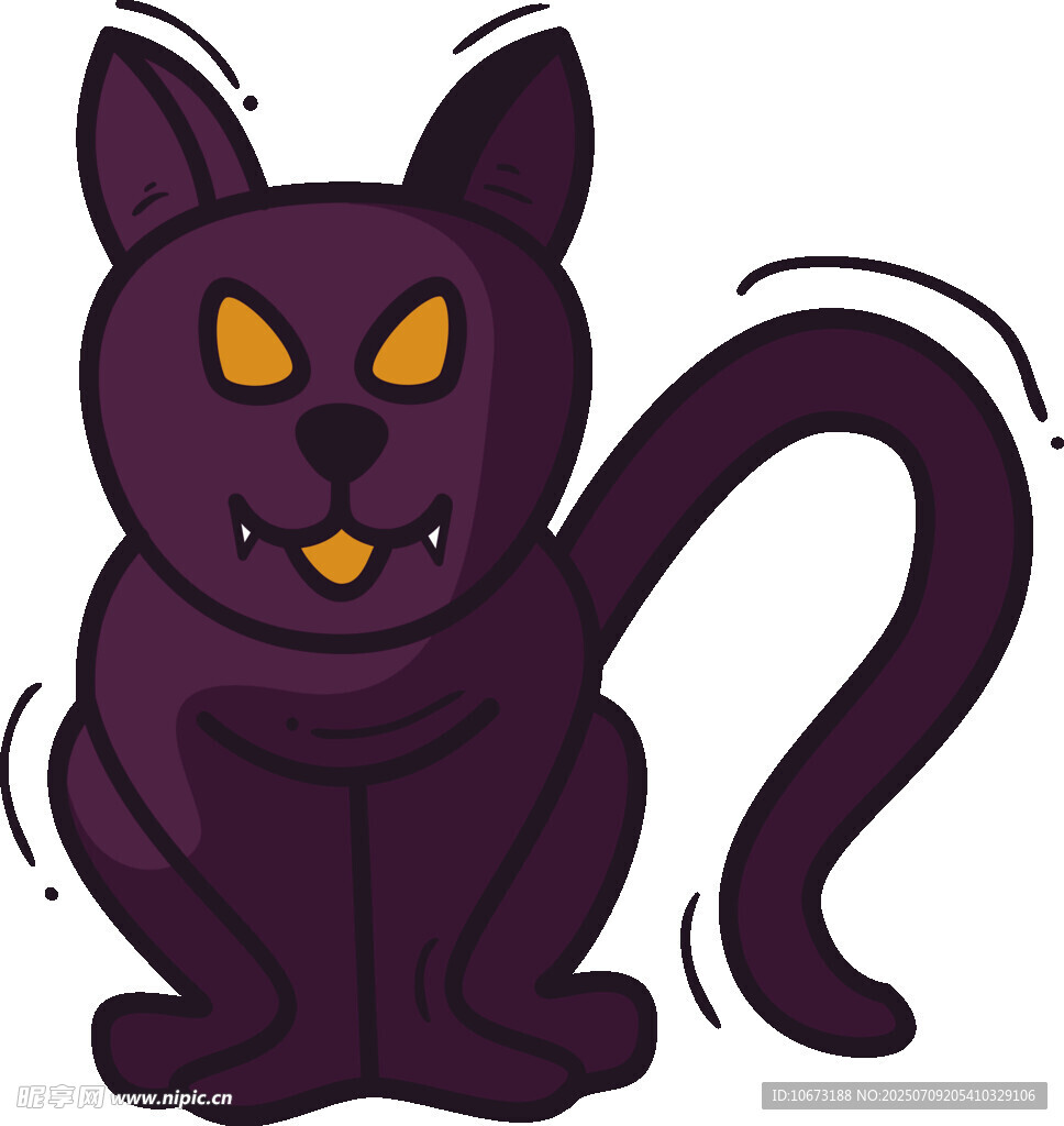 紫色黑猫卡通形象