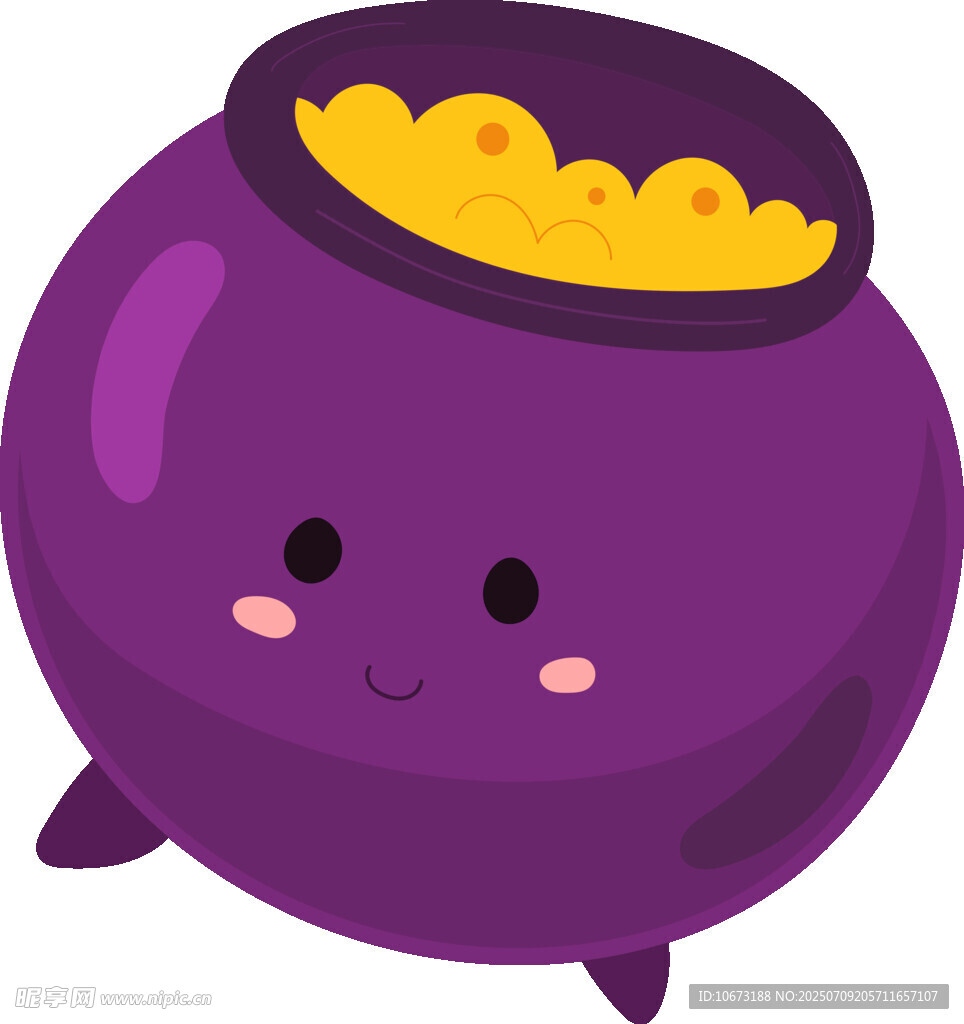 紫色可爱魔法金罐