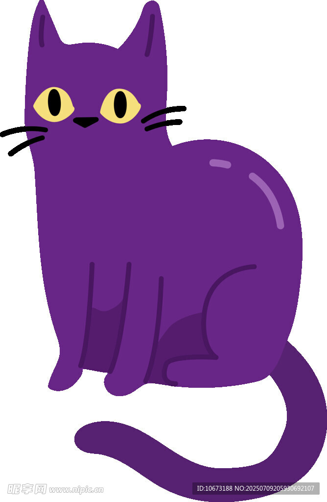 紫色猫咪插画