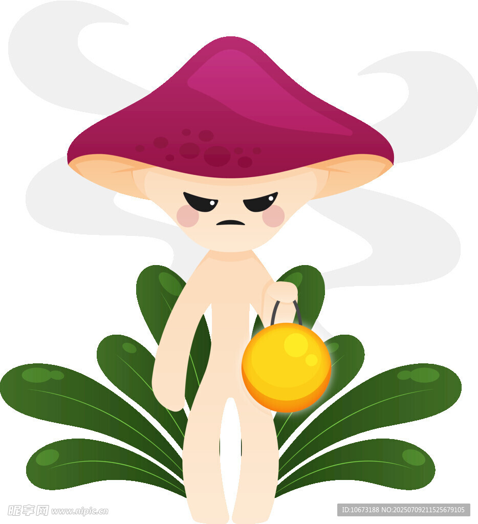 蘑菇小人手持金瓜
