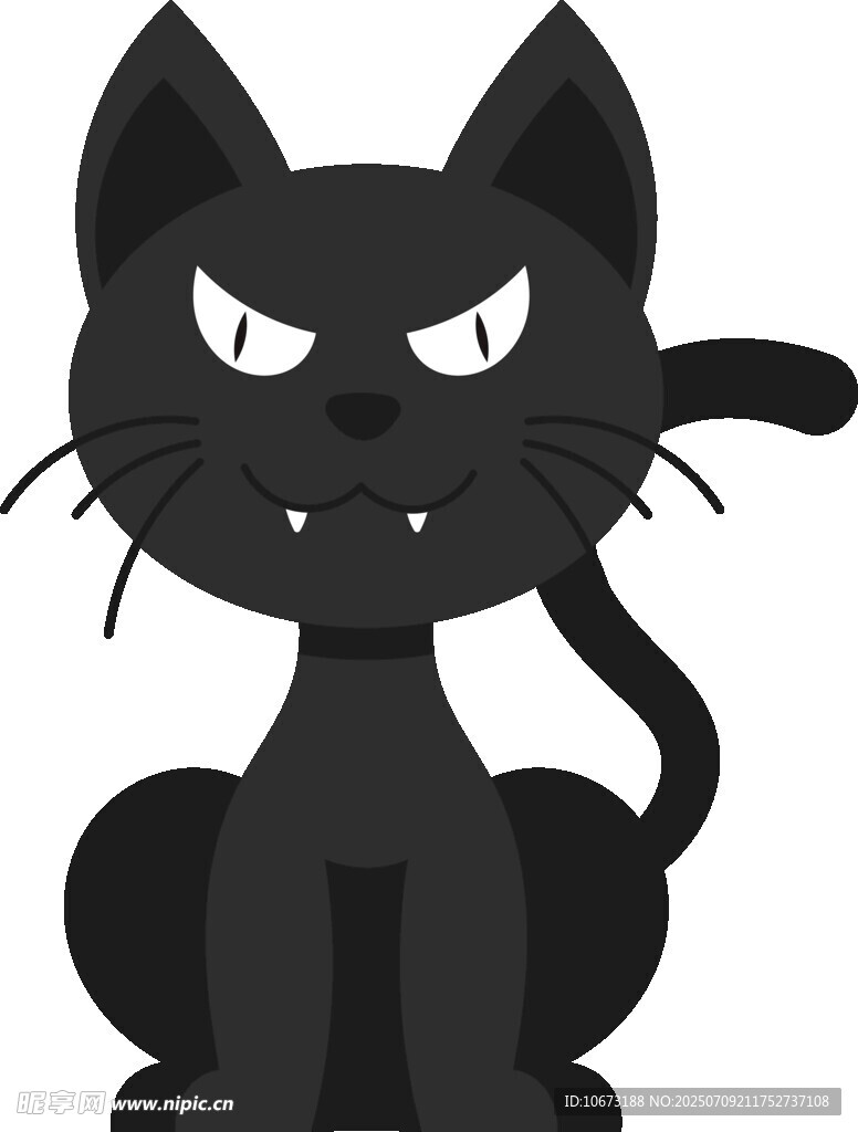 愤怒黑猫插画