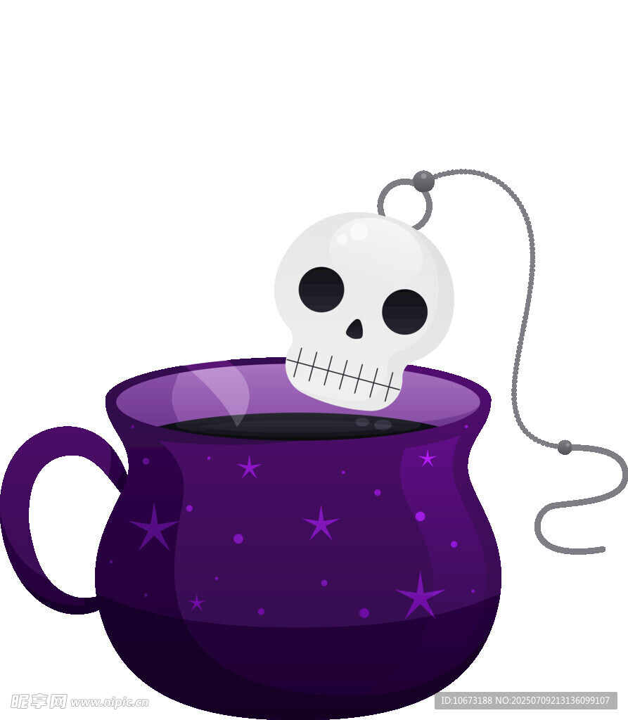 紫色魔杯中的骷髅吊坠