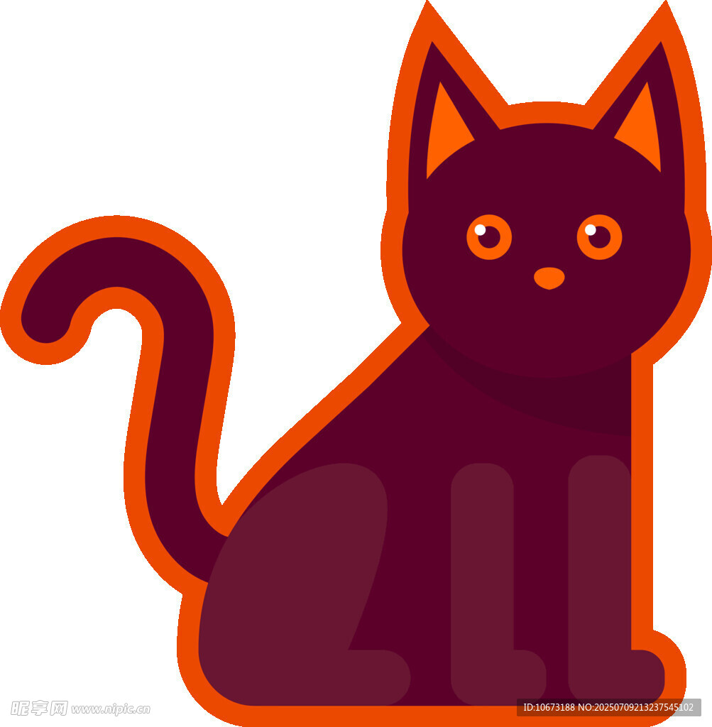 可爱黑猫插画