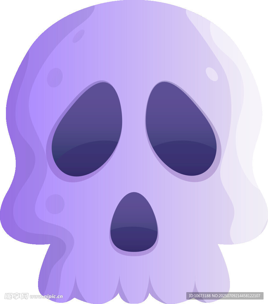 紫色卡通骷髅头形象