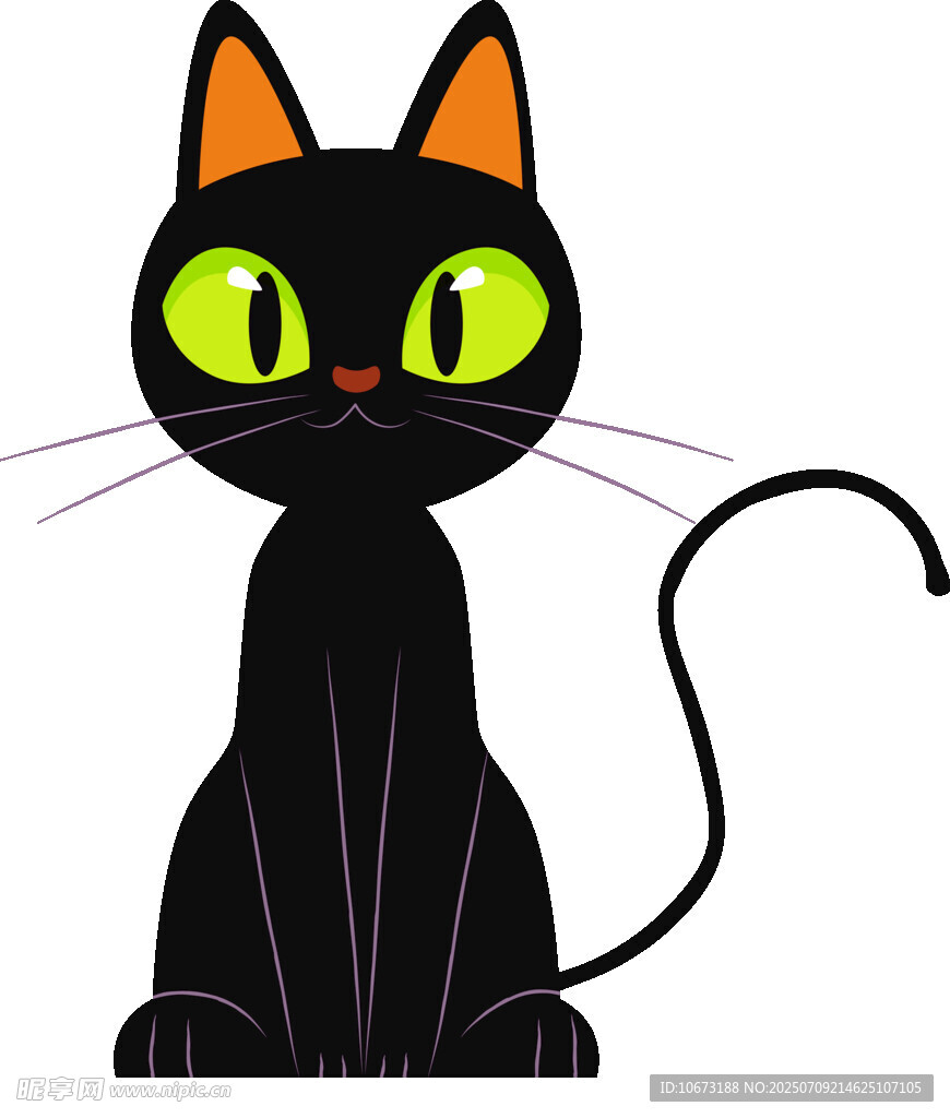 可爱黑猫卡通形象