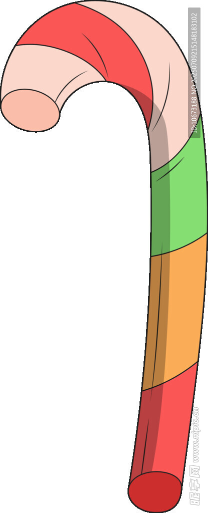 彩色条纹拐杖糖