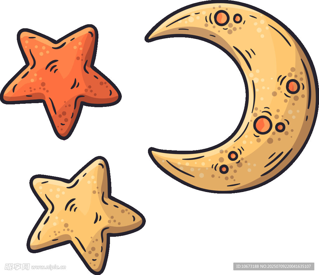 卡通星星月亮装饰图案