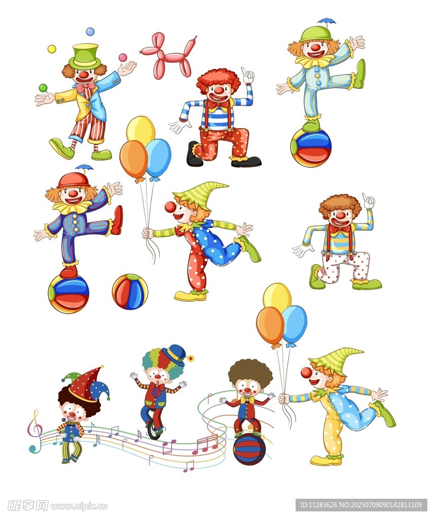 欢乐小丑插画集合