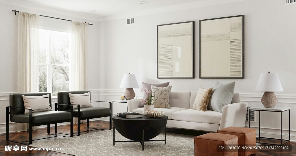 现代简约风客厅室内场景