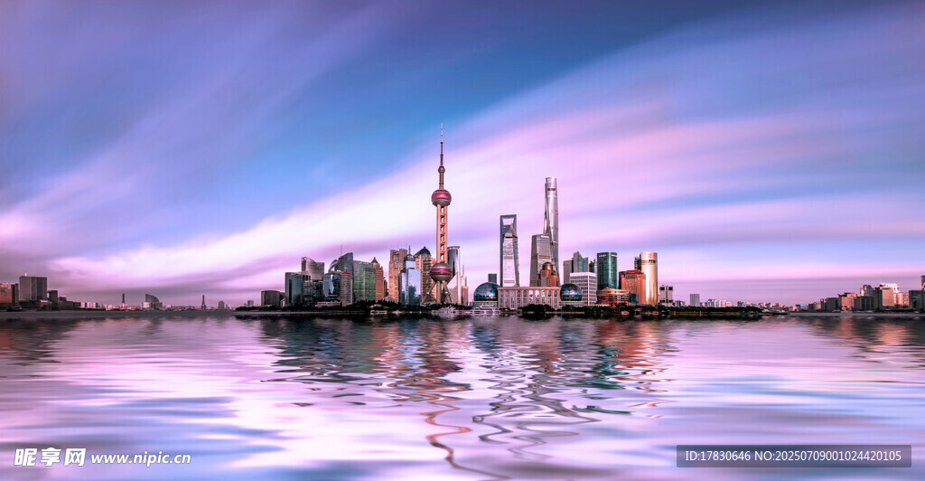 梦幻城市天际线倒影景观