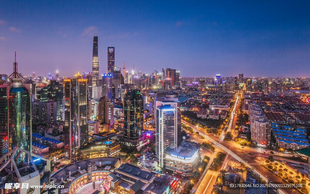 上海城市夜景璀璨风光
