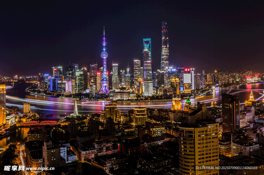 上海璀璨夜景俯瞰图