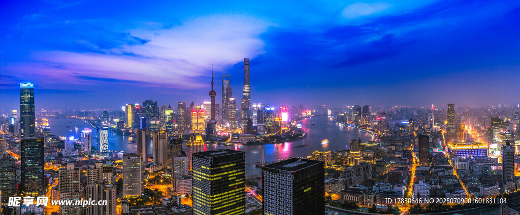 城市璀璨夜景俯瞰图