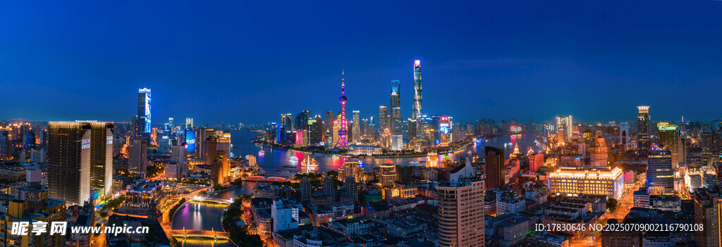 城市璀璨夜景俯瞰图