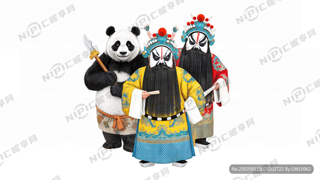 京剧熊猫 空白背景