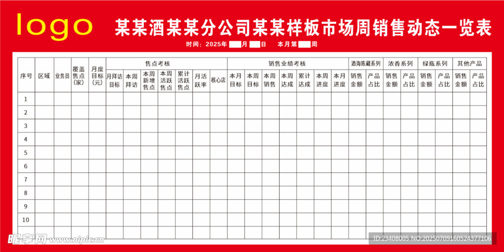 销售动态一览表格销售表格
