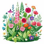 缤纷多彩的花卉插画