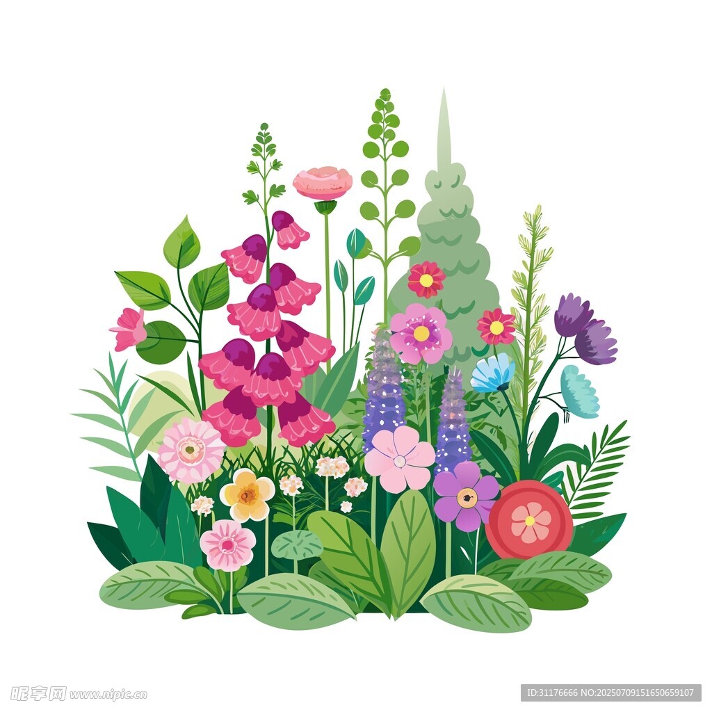 缤纷花卉插画