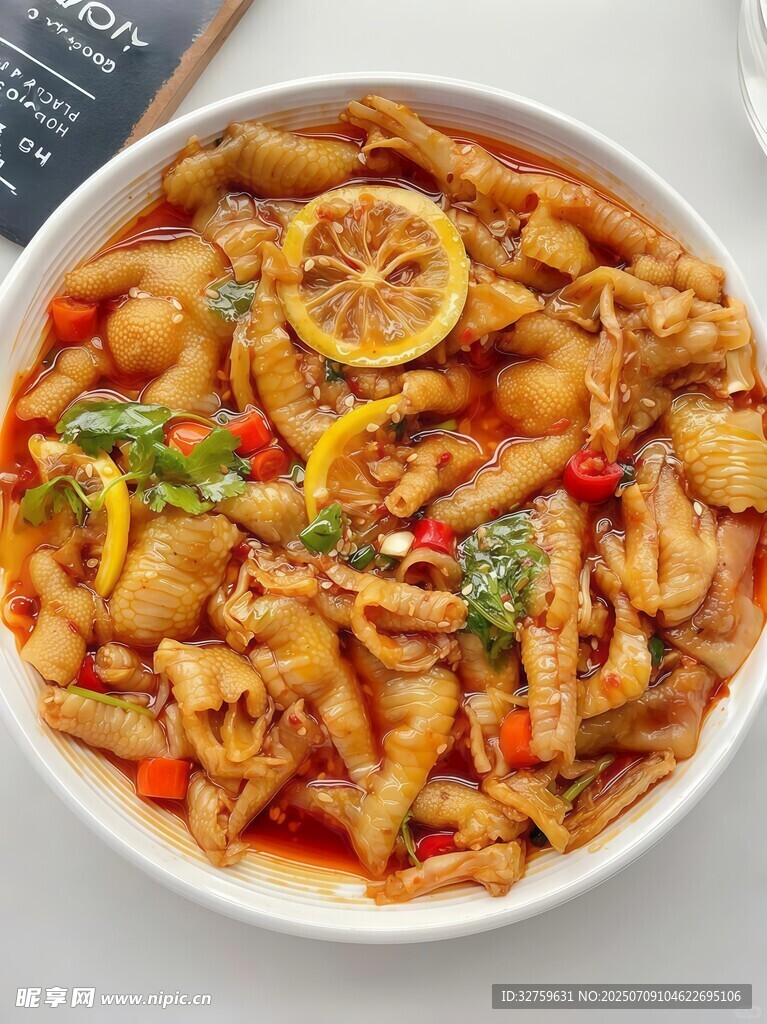 酸辣柠檬无骨鸡爪美食图
