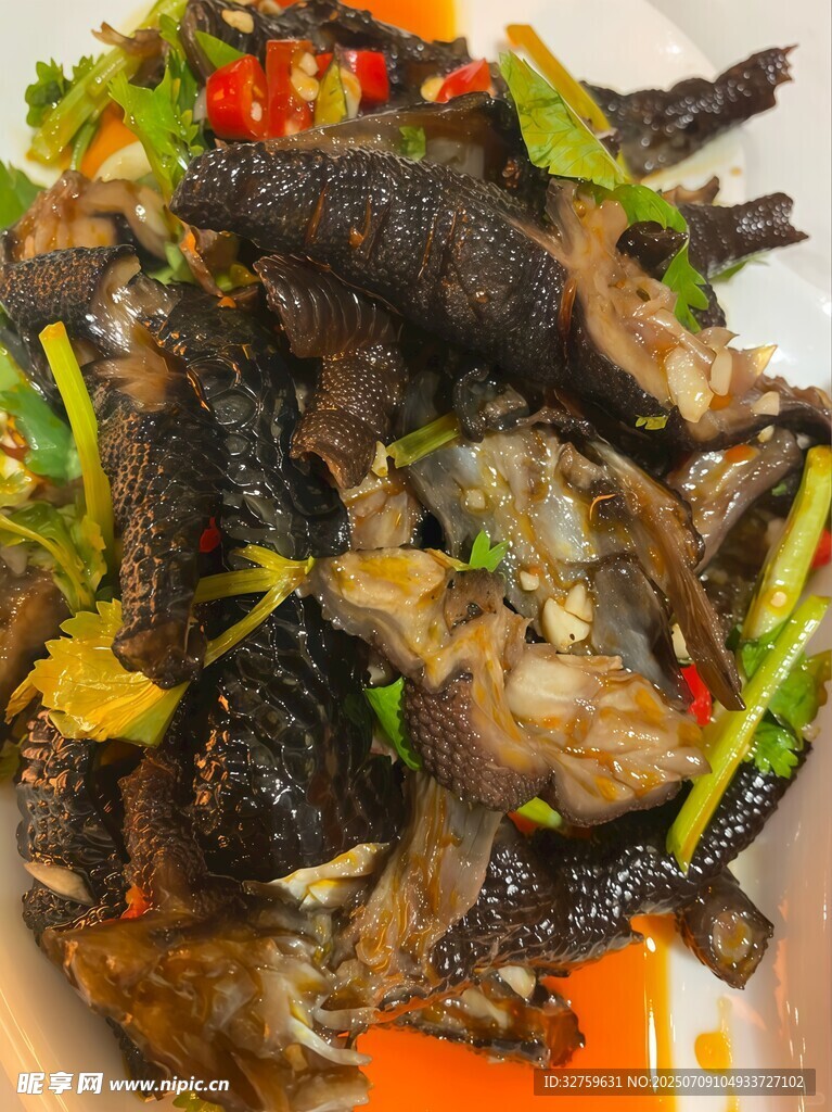 香辣乌鸡爪美食特写