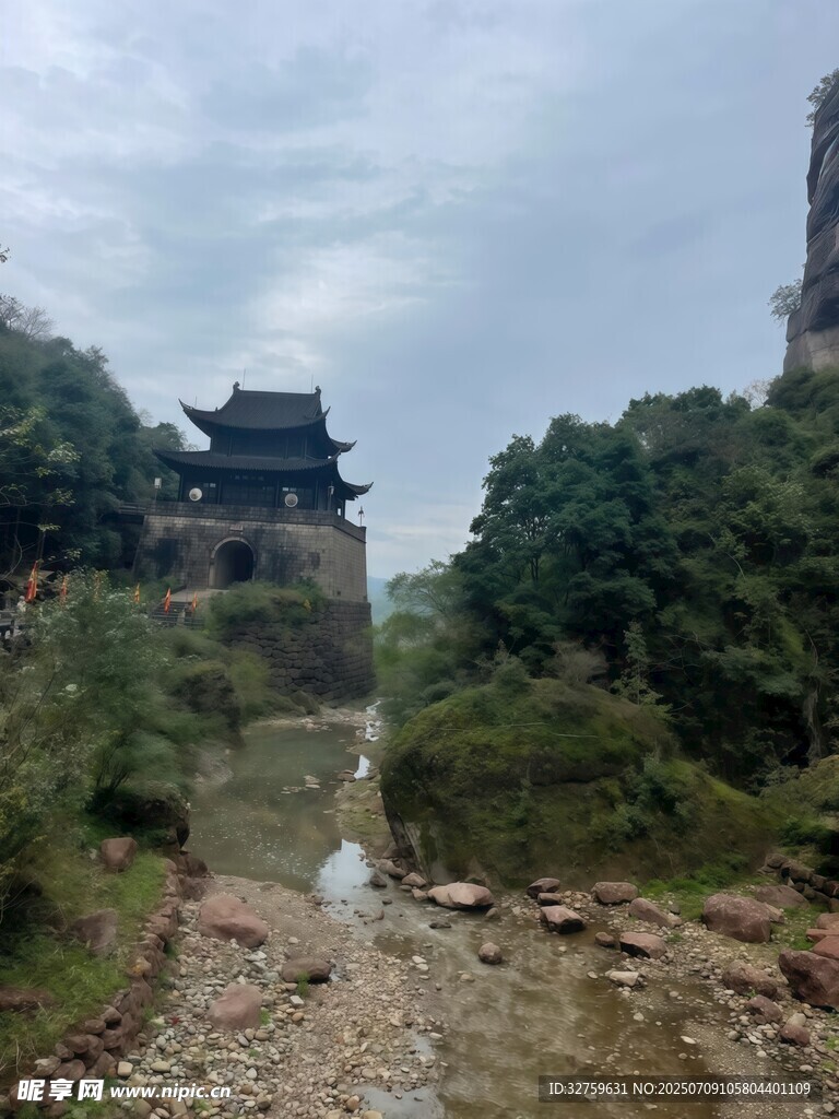 山间古景