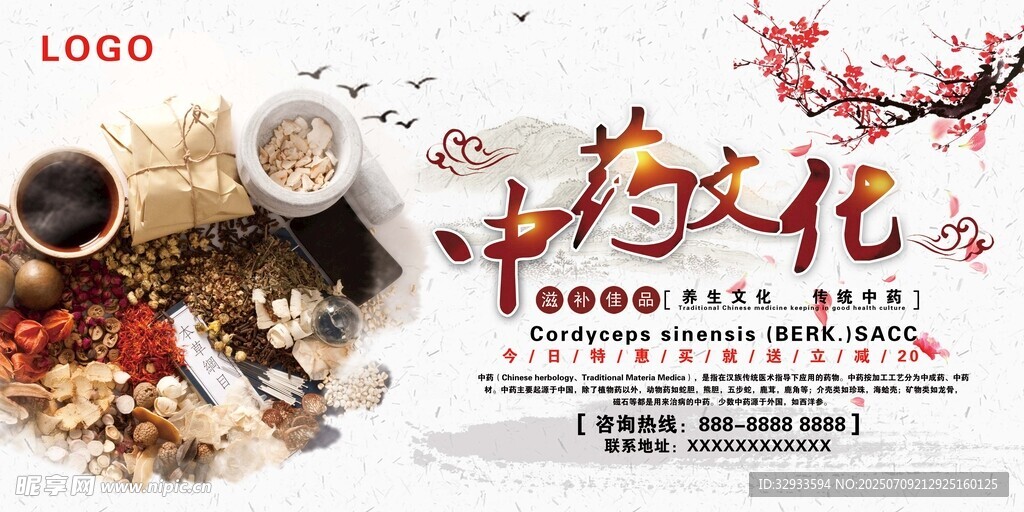 中国风中药文化中药养生展板