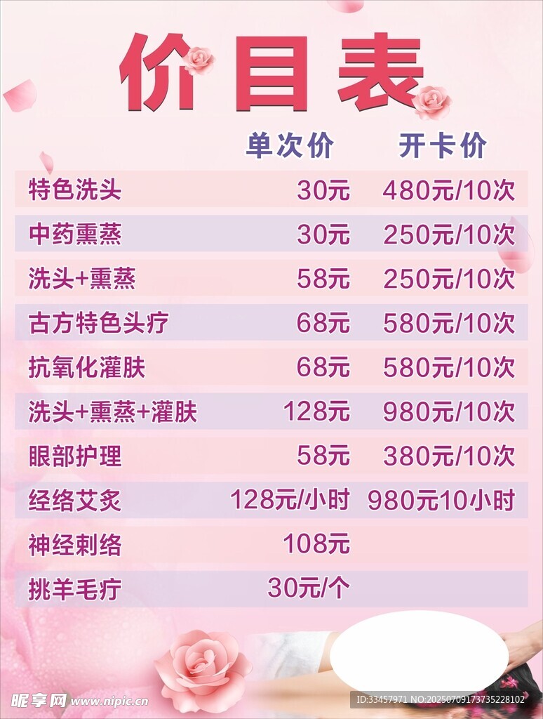 价目表
